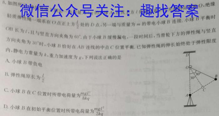 2023-2024学年云南省高二月考试卷(24-373B)物理试卷答案