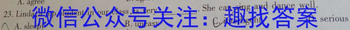 衡水金卷先享题月考卷 2023-2024学年度上学期高三六调(湖南专版)考试英语试卷答案