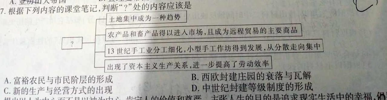 2024年江苏省普通高中学业水平选择性考试冲刺压轴卷(二)历史