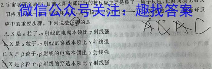 天一大联考 皖豫名校联盟&安徽卓越县中联盟 2024年5月3日至4日高三联考物理试题答案