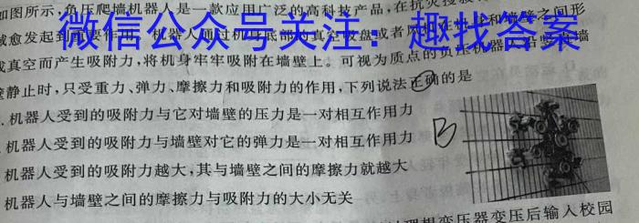 甘肃省2024年普通高中高一年级教学质量统一检测(☆)物理试题答案