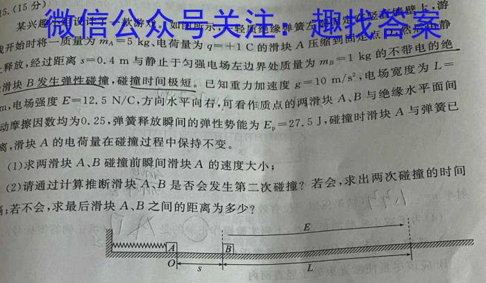 智学大联考·皖中名校联盟 2023-2024学年(上)高一第五次联考物理`