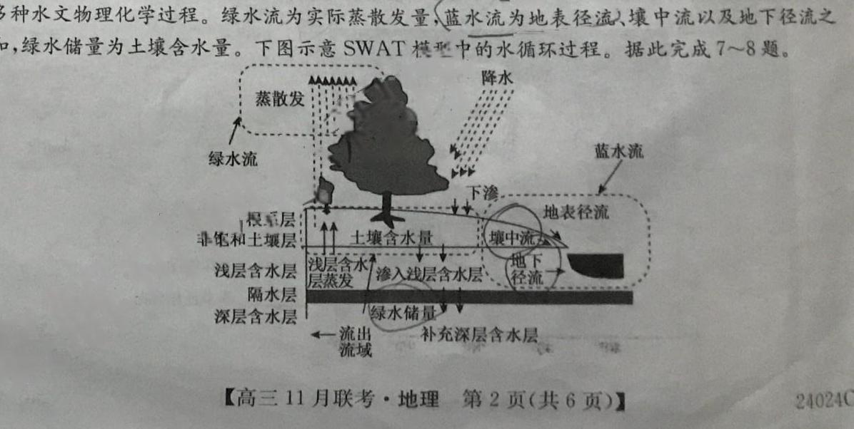 广西2026届德保高中高一年级12月月考测试卷地理试卷l