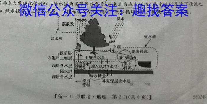 [今日更新]2024届齐鲁名师联盟高三质量检测联合调考(2024.05)地理h