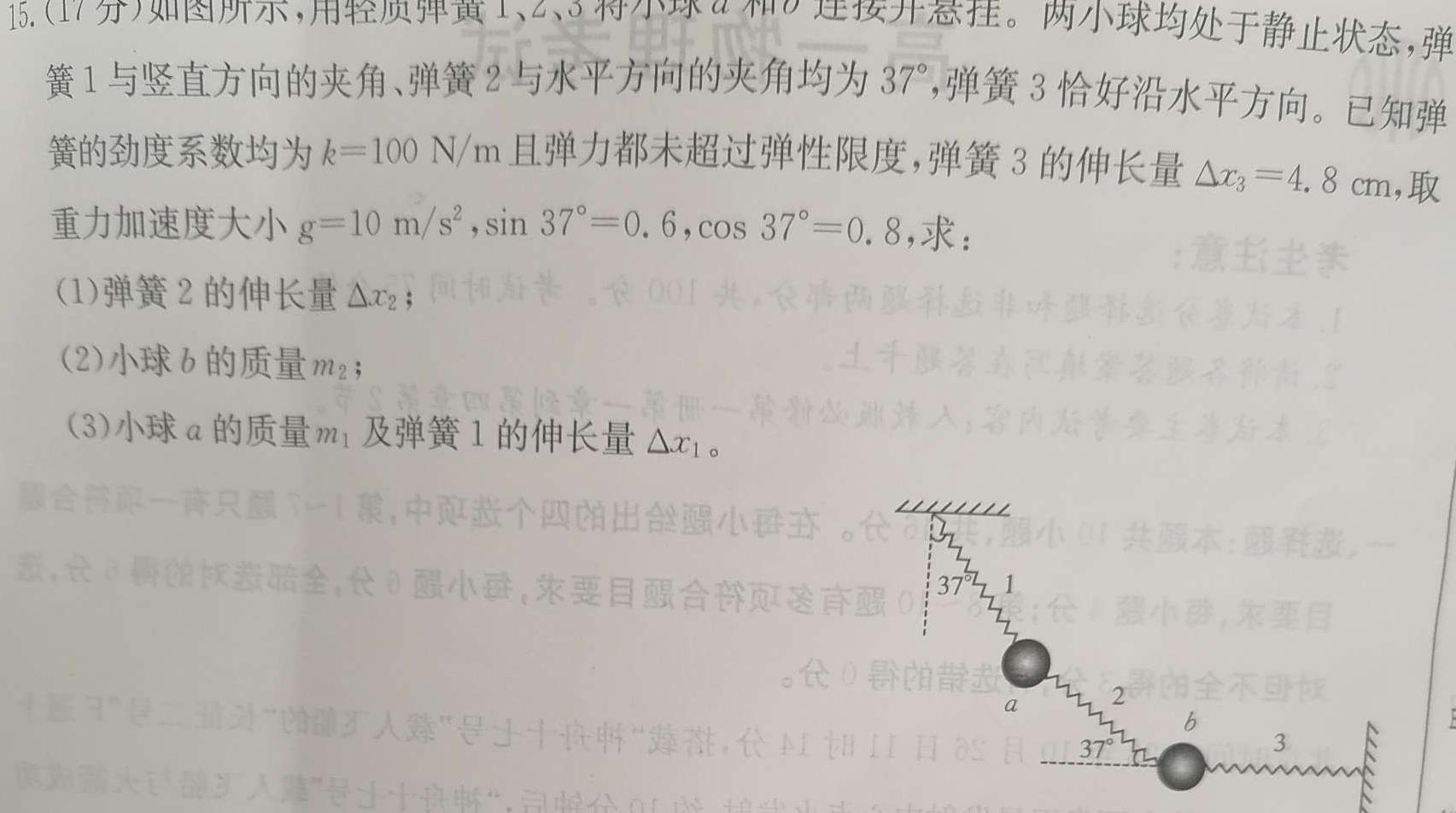 陕西师大附中2023-2024学年度初三年级第九次适应性训练(6月)(物理)试卷答案