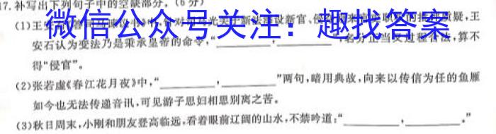 安徽省2023~2024学年高三年级上学期期末联考(243549D)语文