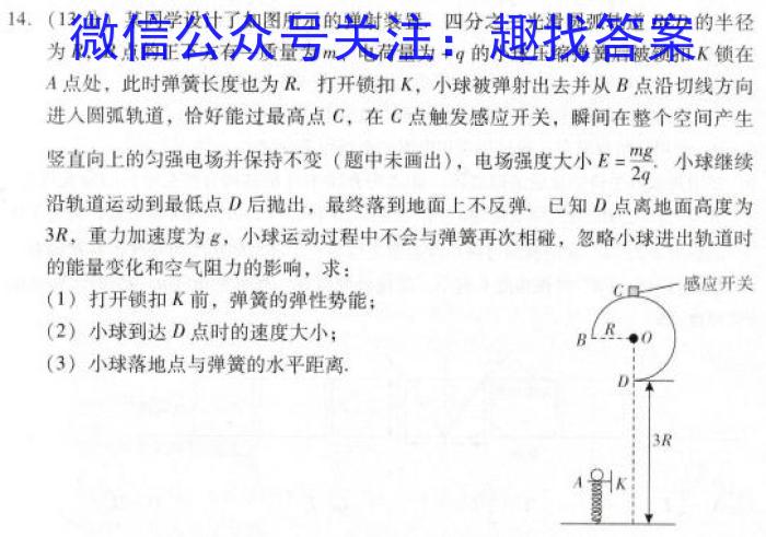 2024届湘豫名校联考 春季学期高三第四次模拟考试物理试卷答案