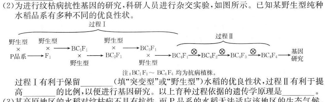 安徽省2024年九年级教学检测(CZ118c)生物学部分