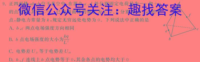 吉林省白山市第七中学2023~2024学年度下学期期中考试高一(24658A)物理试题答案