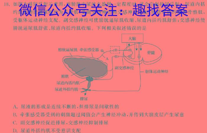 安徽省合肥市2023-2024学年度（上）教学诊断练习生物学试题答案