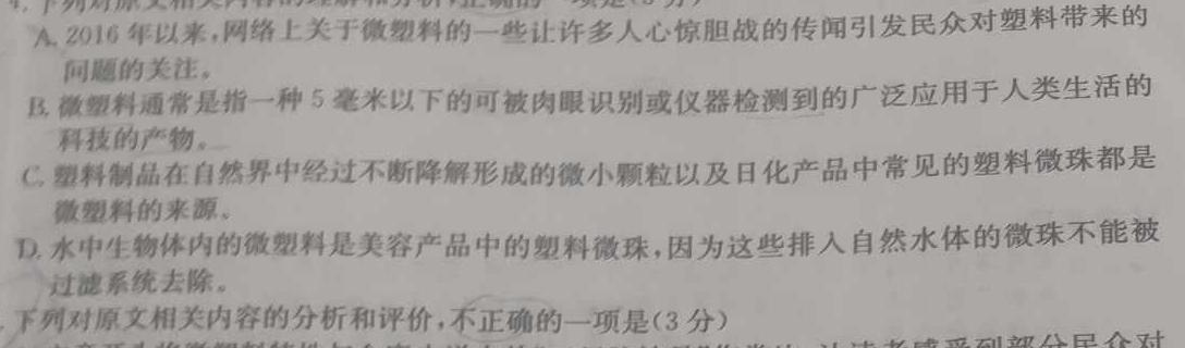 [今日更新]安徽省亳州市2024年4月份九年级模拟考试语文