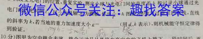 上进联考 2023-2024学年南宁市高一年级下学期期末考调研测试物理试题答案