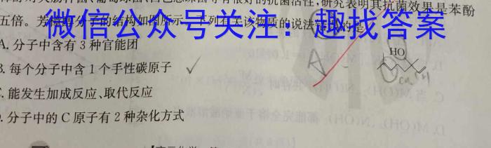 j湖南省2023年下学期高一12月联考化学试卷答案