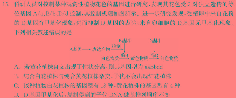 广东省2024年普通高等学校招生全国统一考试押题试卷(5月)生物