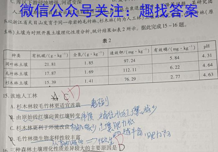 安徽省宿州市砀山县2023-2024学年第二学期八年级期末检测试题卷地理试卷答案