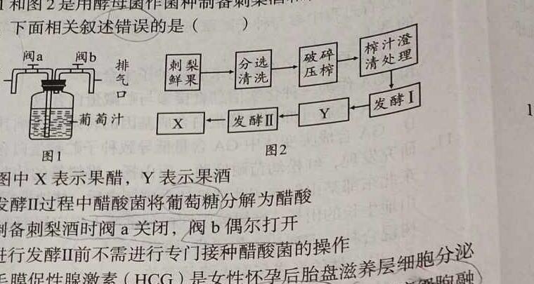 2024届衡水金卷先享题 调研卷(河北专版)一生物学部分