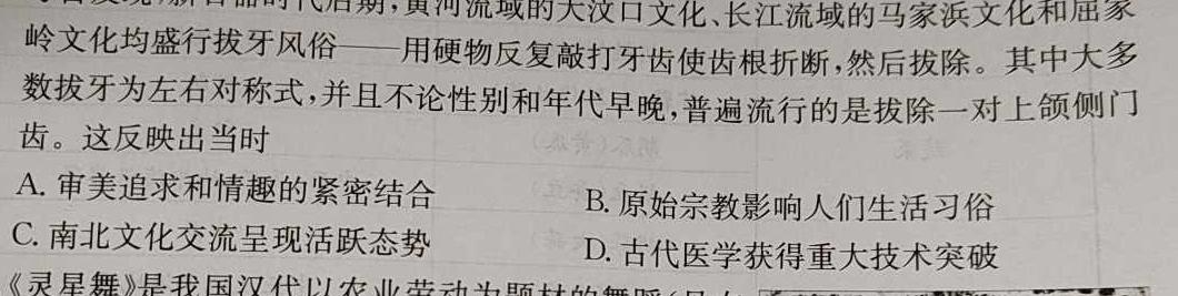 江淮名校2023-2024学年高一年级下学期开学考历史