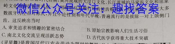 2024届湖南省高三12月联考(◇)历史试卷答案