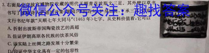 天一大联考2023-2024学年高三冬季教学质量检测历史试卷答案