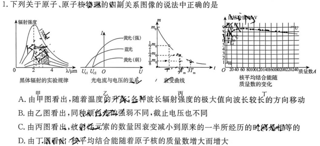 [今日更新]2024届大湾区普通高中毕业年级联合模拟考试(一).物理试卷答案