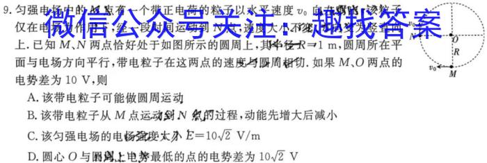 石室金匮 成都石室中学高2024届高考适应性考试(二)2物理试题答案