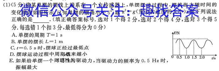 湖北省2024年春"荆、荆、襄、宜四地七校考试联盟"高一期中联考物理