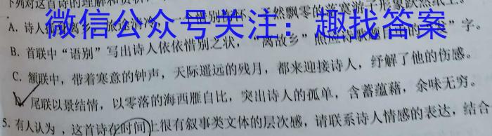 山西省2023-3024学年第一学期期末九年级试题/语文