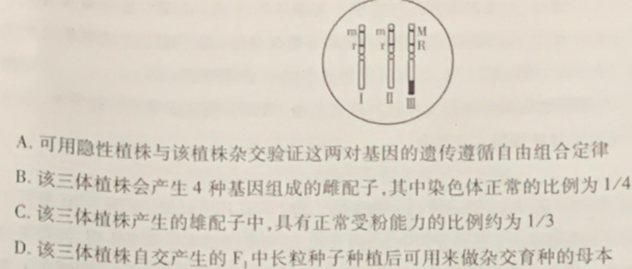 横山区2024年初中学业水平模拟卷（一）生物