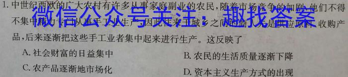 ［衡阳二模］2024年衡阳市高三年级第二次模拟考试历史试卷答案