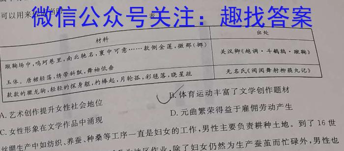 2024河南中考学业备考学情调研试卷(B)历史试卷答案