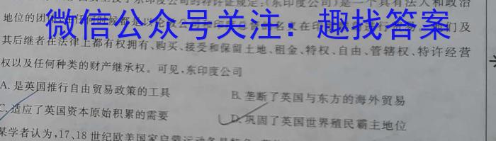 安徽省2023-2024学年度八年级第三次月考（二）历史试卷答案