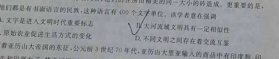 河北省2023-2024学年九年级第一学期阶评价（三）思想政治部分