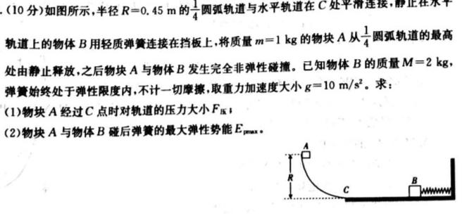 安徽省2023-2024学年下学期七年级教学评价四（卷四）(物理)试卷答案