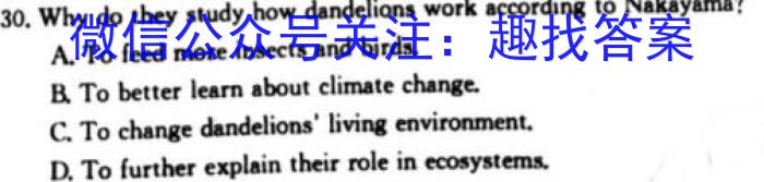 环际大联考逐梦计划2023-2024学年度高三第一学期期末模拟考试英语