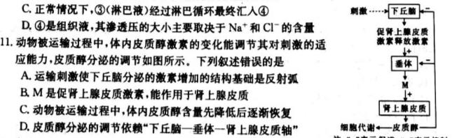 2024届陕西省高三4月联考(显示器)生物学部分