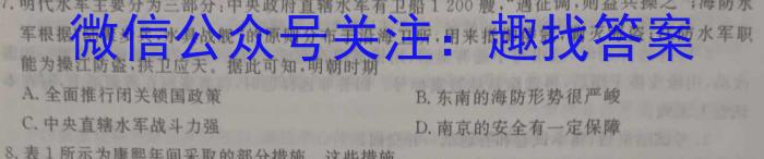 启光教育2024年河北省初中毕业生升学文化课摸底考试(2024.3)历史试卷答案