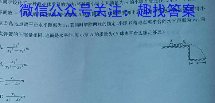 2024年普通高等学校招生统一考试 最新模拟卷(六)物理试卷答案