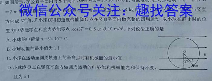 遂宁市高中2023届零诊考试语文试题物理试卷答案