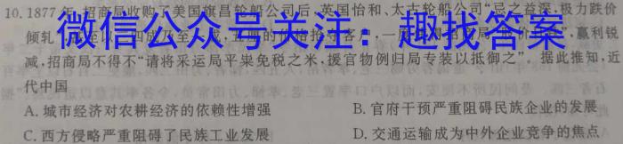 河南省新乡市2024届中小学生综合素养绿色评价活动历史试卷答案