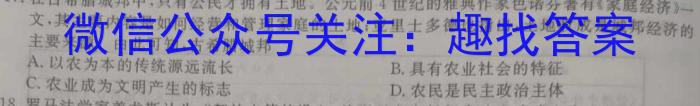 江西省2023-2024学年度七年级阶段性练习（三）历史试卷答案