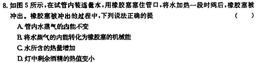 [今日更新]安徽省2024年第二学期九年级4月考试.物理试卷答案