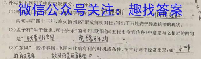 2023-2024学年度高三下学期自我提升二模测试语文