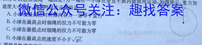 点石联考·辽宁省2024-2025学年度上学期高三年级开学阶段测试物理试题答案