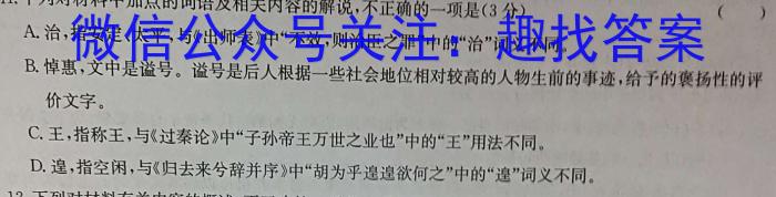 江西省2024年初中学业水平考试冲刺练习（三）语文