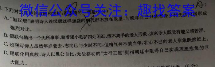 衡水金卷先享题·月考卷 2023-2024学年度下学期高三年级一调考试/语文