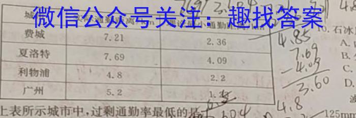 2024届重庆市第八中学高三下学期适应性(七)(黑黑黑白白白)地理试卷答案