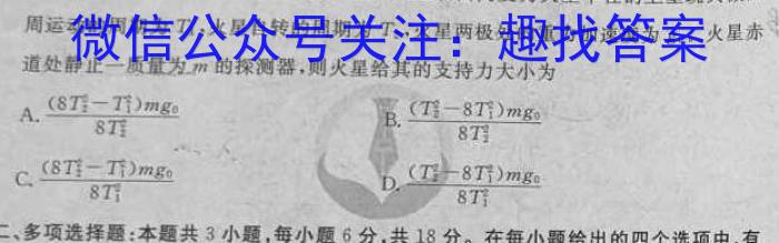 2024届高三年级TOP二十名校质检二（243453D）h物理