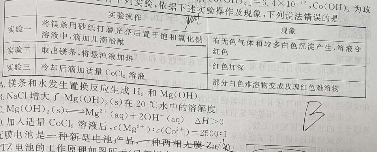 【热荐】普高联考2023-2024学年高三测评（四）化学