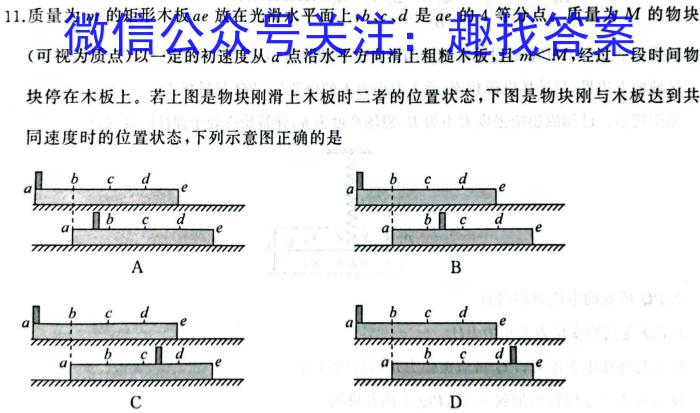 安徽省马鞍山市2025届九年级开学考试物理试题答案