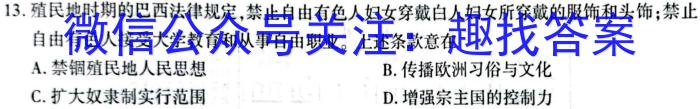 2024年全国高考方针模拟卷（一）新课标历史试卷答案